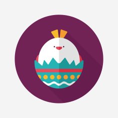 easter egg flat icon with long shadow eps10 N104