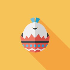 easter egg flat icon with long shadow eps10 N106
