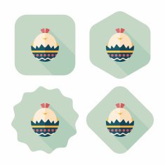 easter egg flat icon with long shadow eps10 N109