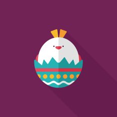 easter egg flat icon with long shadow eps10 N110