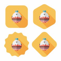 easter egg flat icon with long shadow eps10 N111