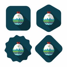 easter egg flat icon with long shadow eps10 N114