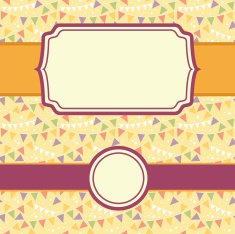 Celebration Pennant Flags Seamless Pattern And Frames Set N2