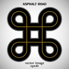 Asphalt road black color with yellow solid double marking