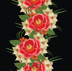 vector pattern with different flowers N19