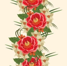 vector pattern with different flowers N20