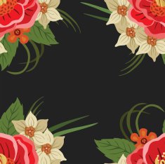 vector pattern with different flowers N21