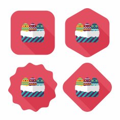 easter egg flat icon with long shadow eps10 N115
