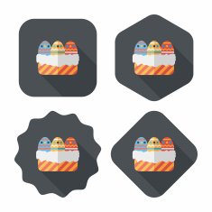 easter egg flat icon with long shadow eps10 N118
