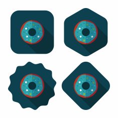 donut flat icon with long shadow eps10 N11