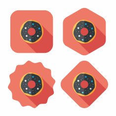 donut flat icon with long shadow eps10 N14