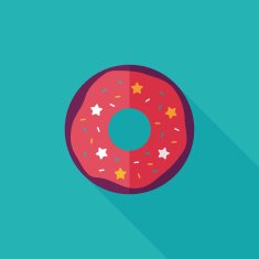 donut flat icon with long shadow eps10 N19
