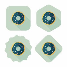 donut flat icon with long shadow eps10 N20