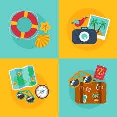 Set of concepts and banners travel summer flat style