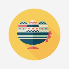 easter egg flat icon with long shadow eps10 N123