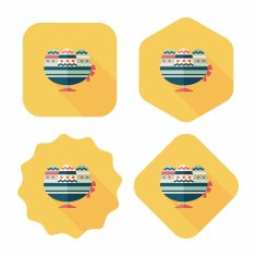 easter egg flat icon with long shadow eps10 N124