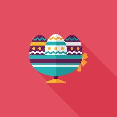 easter egg flat icon with long shadow eps10 N125