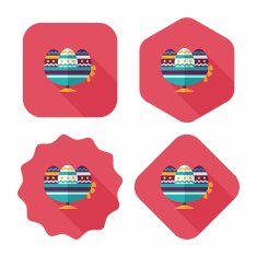 easter egg flat icon with long shadow eps10 N127
