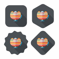 easter egg flat icon with long shadow eps10 N130