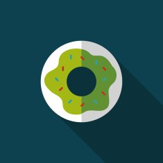 donut flat icon with long shadow eps10 N25