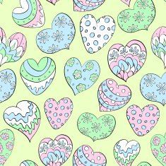 Seamless pattern with colorful hearts N10
