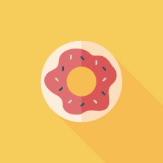 donut flat icon with long shadow eps10 N34
