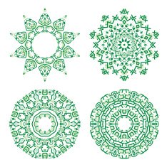 Ornamental ethnicity green pattern