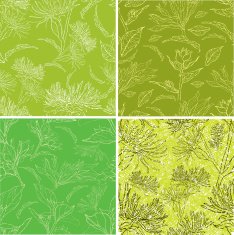 Patterns with flowers and leafs