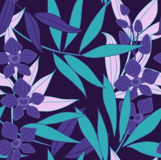 Orchid - floral seamless pattern