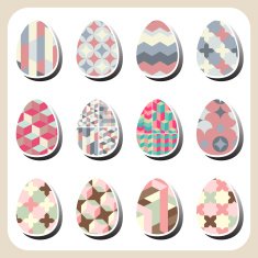 easter eggs retro pattern set N5