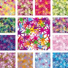 seamless pattern of stars color options