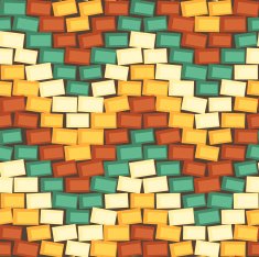 Seamless background made of colorful bricks
