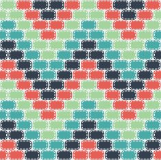 Seamless Colorful background made of stitched rounded rectangles