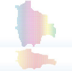 Map of Plurinational State Bolivia with Dot Pattern