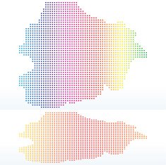Map of Principality Andorra with Dot Pattern