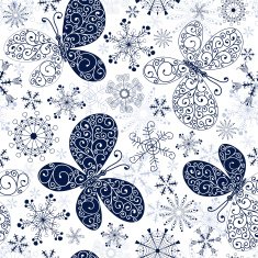 White-blue christmas pattern