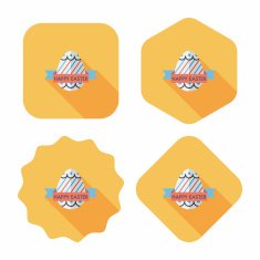 easter egg flat icon with long shadow eps10 N205