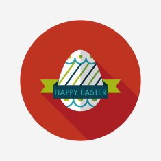 easter egg flat icon with long shadow eps10 N208