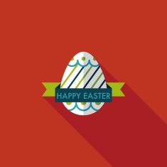 easter egg flat icon with long shadow eps10 N209