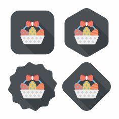easter egg flat icon with long shadow eps10 N216