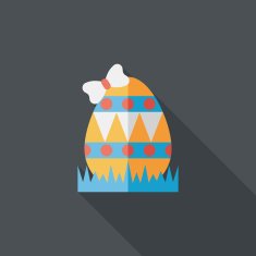 easter egg flat icon with long shadow eps10 N227