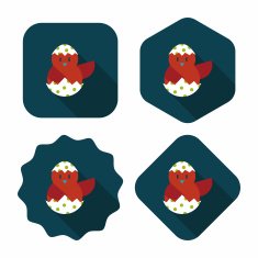 easter egg flat icon with long shadow eps10 N234
