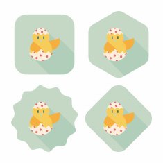 easter egg flat icon with long shadow eps10 N243