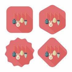 easter hanging flat icon with long shadow eps10 N26