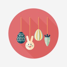 easter hanging flat icon with long shadow eps10 N27