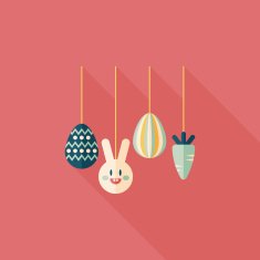 easter hanging flat icon with long shadow eps10 N28