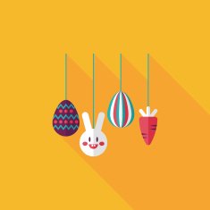 easter hanging flat icon with long shadow eps10 N31