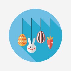 easter hanging flat icon with long shadow eps10 N33