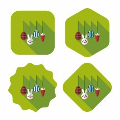 easter hanging flat icon with long shadow eps10 N35