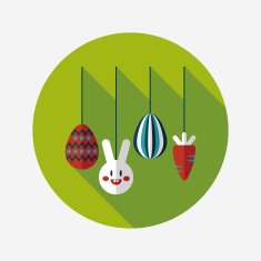 easter hanging flat icon with long shadow eps10 N36